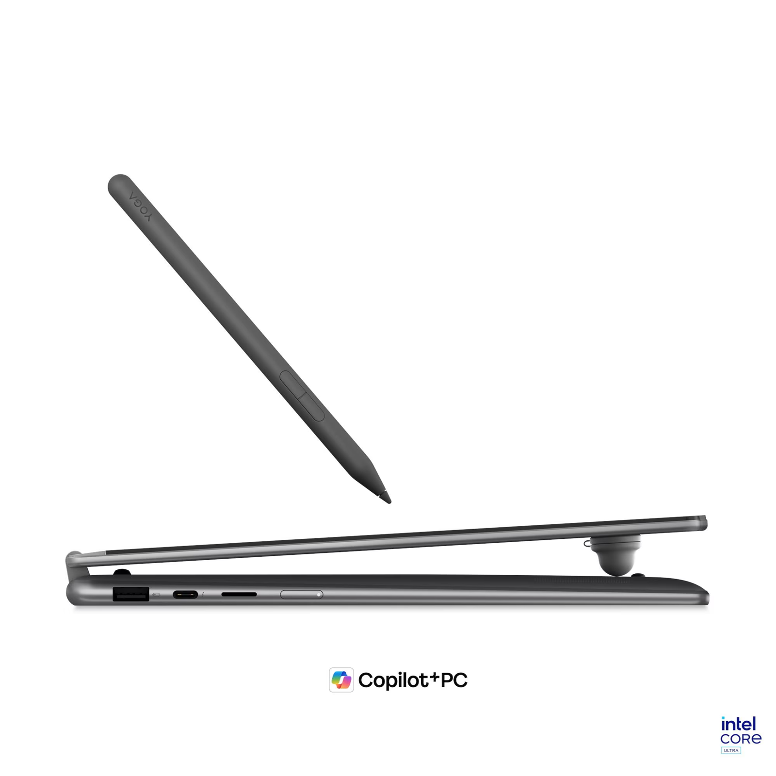 Лаптоп Lenovo Yoga 7 2-in-1 14IPH11, Intel Core Ultra 5 325, 24GB Soldered LPDDR5X-7467, 1TB SSD M.2 2242, Intel Graphics, 14" 2.8K WQXGA+ (2880x1800) OLED, 120Hz, HDR, Glass, Touch, X-Rite, Luna Grey - 83TC0022BM