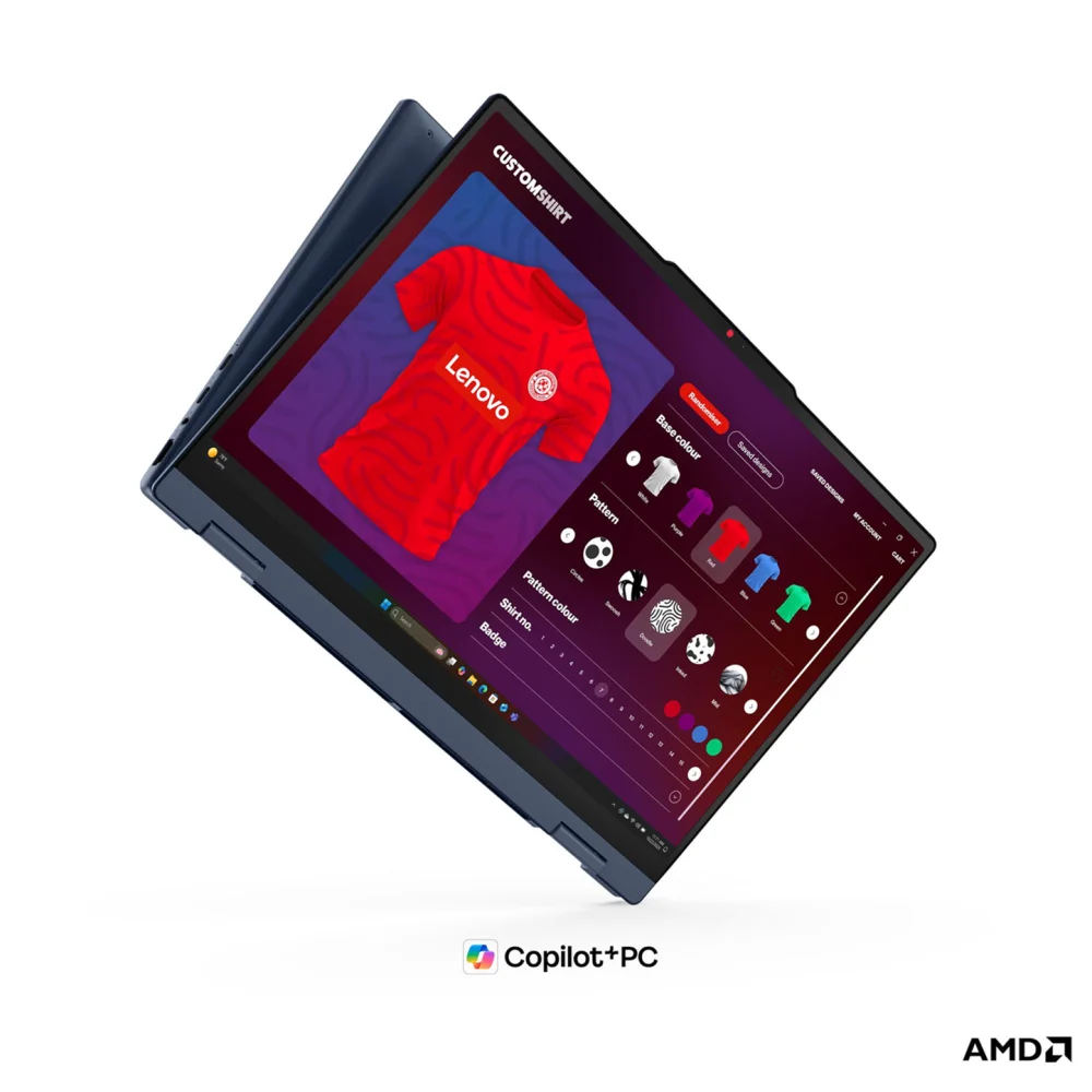Лаптоп Lenovo IdeaPad 5 2-in-1 15AGP11, AMD Ryzen AI 7 445, 32GB SODIMM DDR5-5600, 512GB SSD M.2 2242, AMD Radeon 840M Graphics, 15.3" WUXGA (1920x1200) IPS 400nits, 60Hz, Glass, Touch, Cosmic Blue - 83UM001SBM