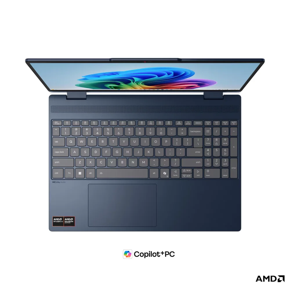 Лаптоп Lenovo IdeaPad 5 2-in-1 15AGP11, AMD Ryzen AI 7 445, 32GB SODIMM DDR5-5600, 512GB SSD M.2 2242, AMD Radeon 840M Graphics, 15.3" WUXGA (1920x1200) IPS 400nits, 60Hz, Glass, Touch, Cosmic Blue - 83UM001SBM