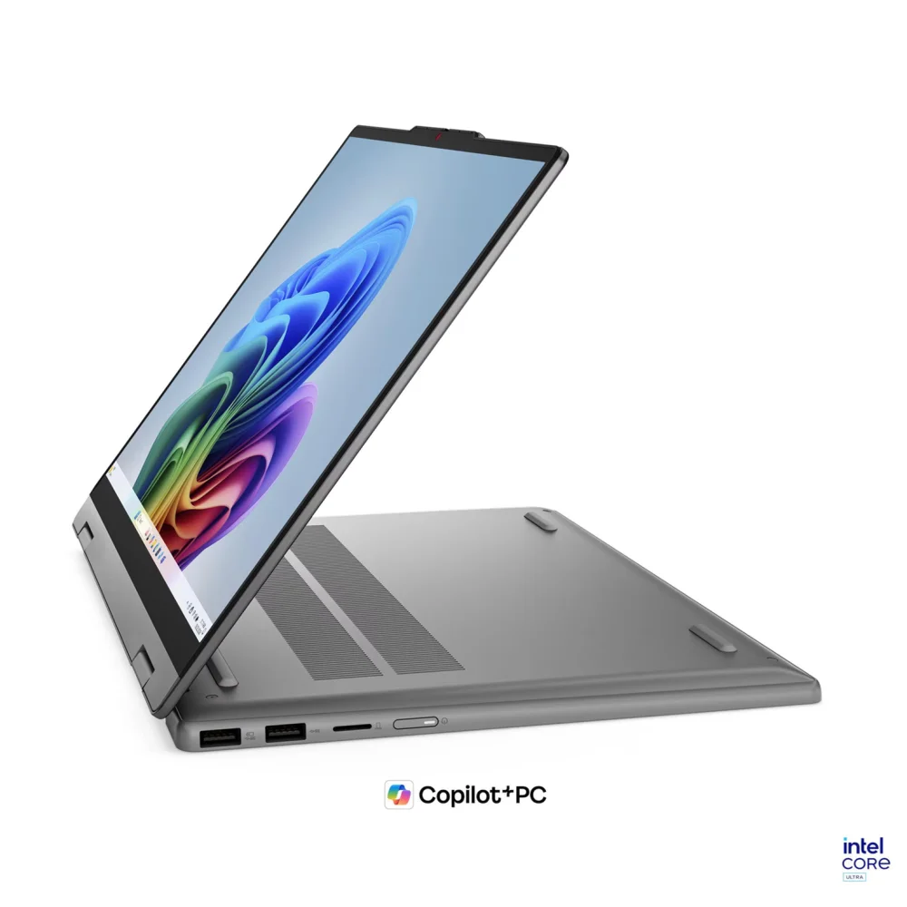 Лаптоп Lenovo IdeaPad 5 2-in-1 14IPH11, Intel Core Ultra 5 322, 16GB SODIMM DDR5-5600, Integrated Intel Graphics, 512GB SSD M.2 2242 PCIe 4.0x4, 14" WUXGA (1920x1200) IPS, Luna Grey - 83UG003PBM