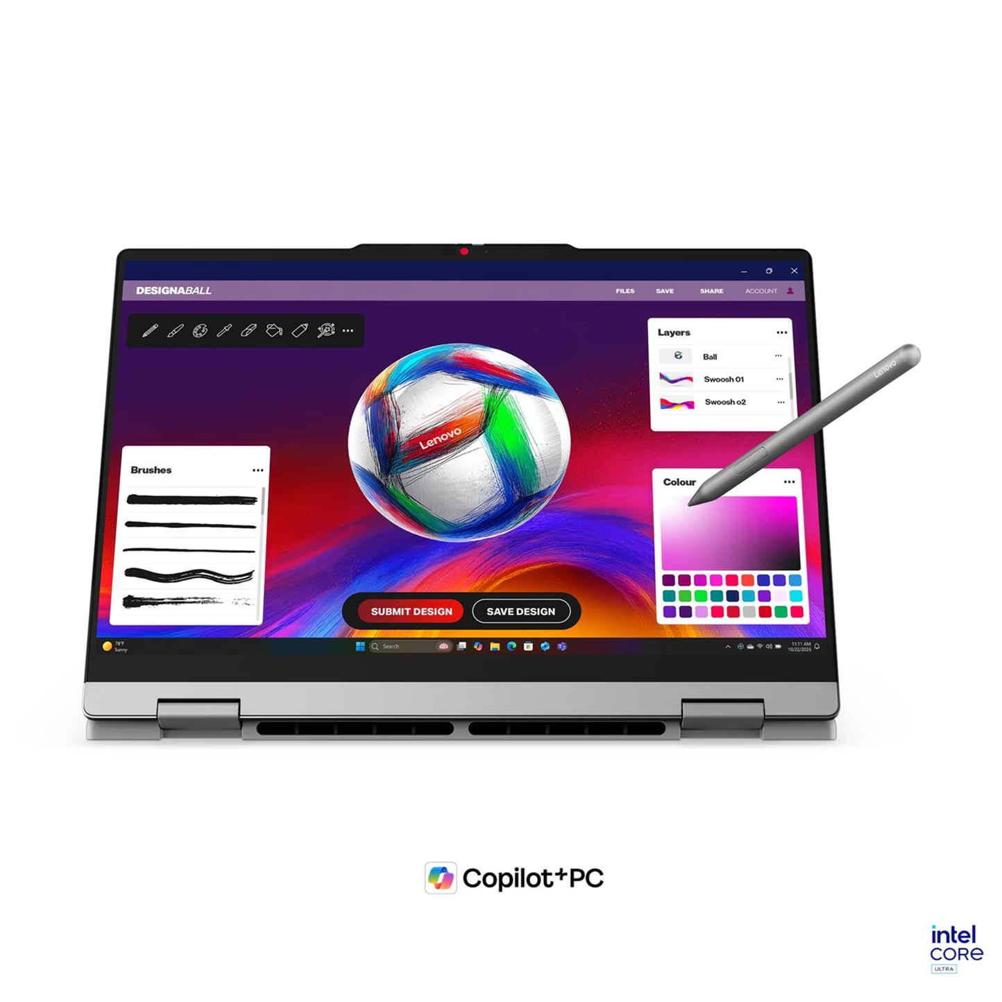 Лаптоп Lenovo IdeaPad 5 2-in-1 14IPH11, Intel Core Ultra 5 322, 16GB SODIMM DDR5-5600, Integrated Intel Graphics, 512GB SSD M.2 2242 PCIe 4.0x4, 14" WUXGA (1920x1200) IPS, Luna Grey - 83UG003PBM