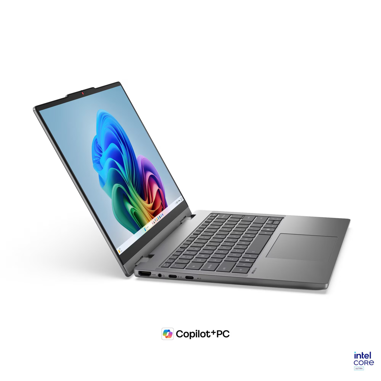 Лаптоп Lenovo IdeaPad 5 2-in-1 14IPH11, Intel Core Ultra 5 322, 16GB SODIMM DDR5-5600, Integrated Intel Graphics, 512GB SSD M.2 2242 PCIe 4.0x4, 14" WUXGA (1920x1200) IPS, Luna Grey - 83UG003PBM