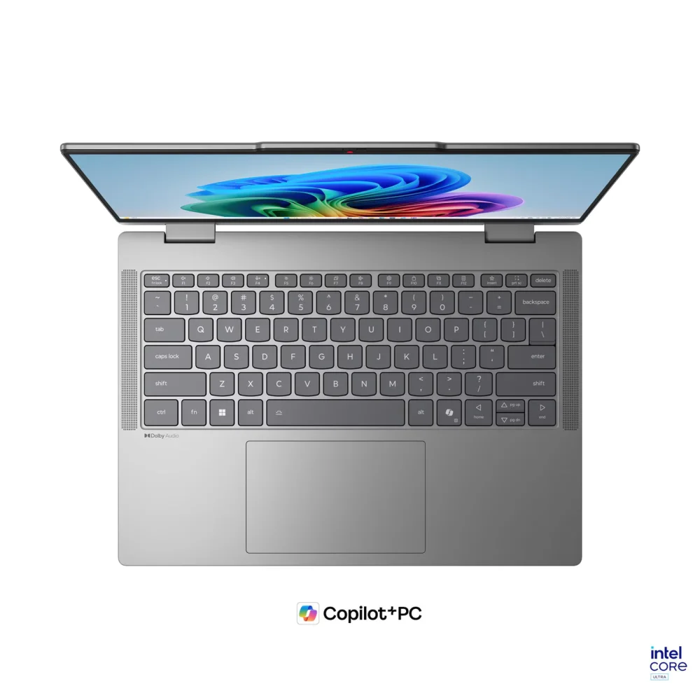 Лаптоп Lenovo IdeaPad 5 2-in-1 14IPH11, Intel Core Ultra 5 322, 16GB SODIMM DDR5-5600, Integrated Intel Graphics, 512GB SSD M.2 2242 PCIe 4.0x4, 14" WUXGA (1920x1200) IPS, Luna Grey - 83UG003PBM