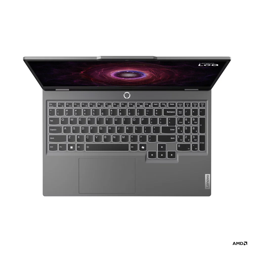 Лаптоп Lenovo LOQ 15AHP9, AMD Ryzen 7 7445HS, 16GB SODIMM DDR5-5600, 512GB SSD M.2 2242, NVIDIA GeForce RTX 3050 6GB, 15.6" FHD (1920x1080) IPS 300nits, 144Hz, G-SYNC, Luna Grey - 83DX00FEBM