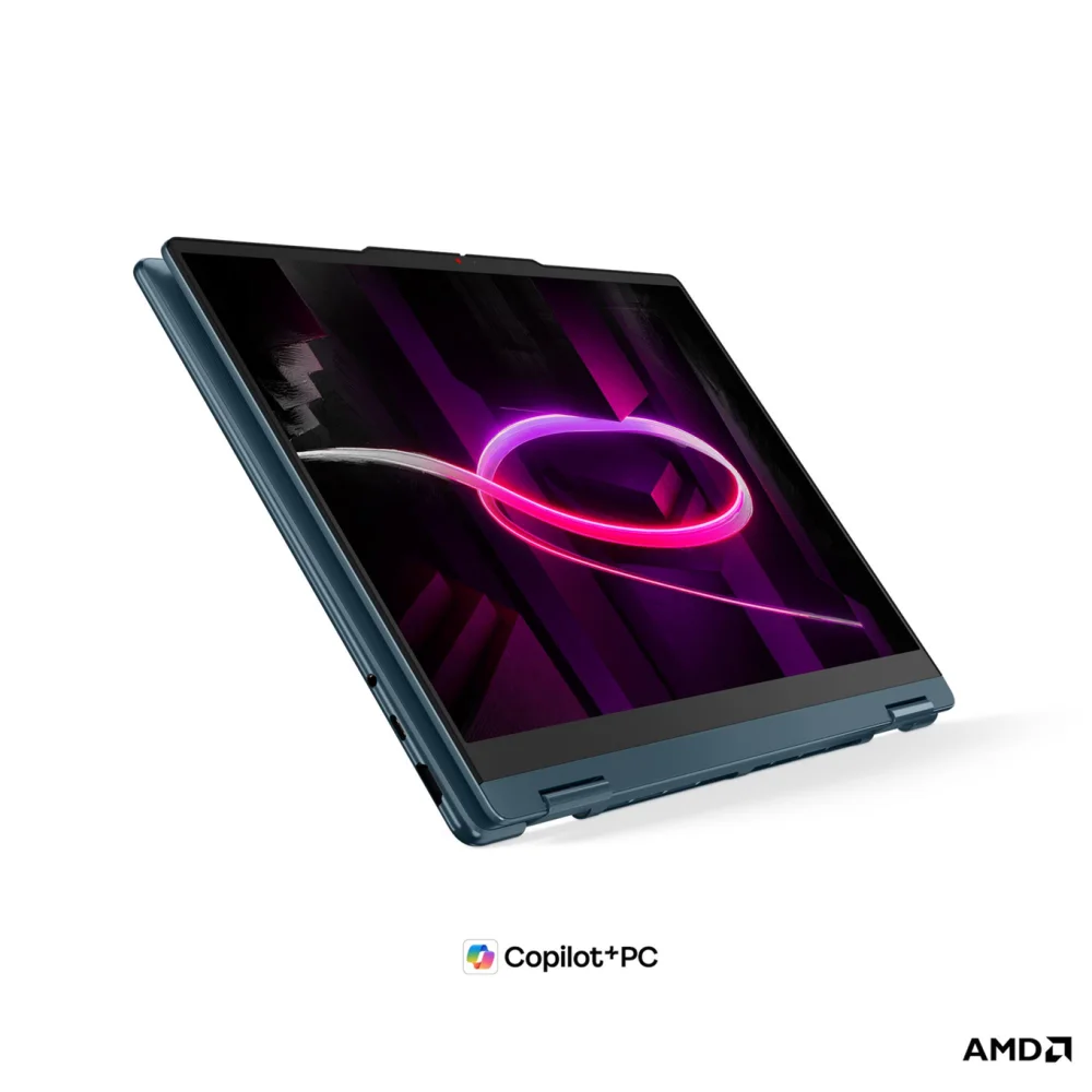 Лаптоп LENOVO Yoga 7 2-in-1 14AGP11, AMD Ryzen AI 7 445, 24GB Soldered LPDDR5X-8000, 1TB SSD M.2 2242, AMD Radeon 840M, 14" WUXGA (1920x1200) OLED, Tidal Teal - 83TD001LBM
