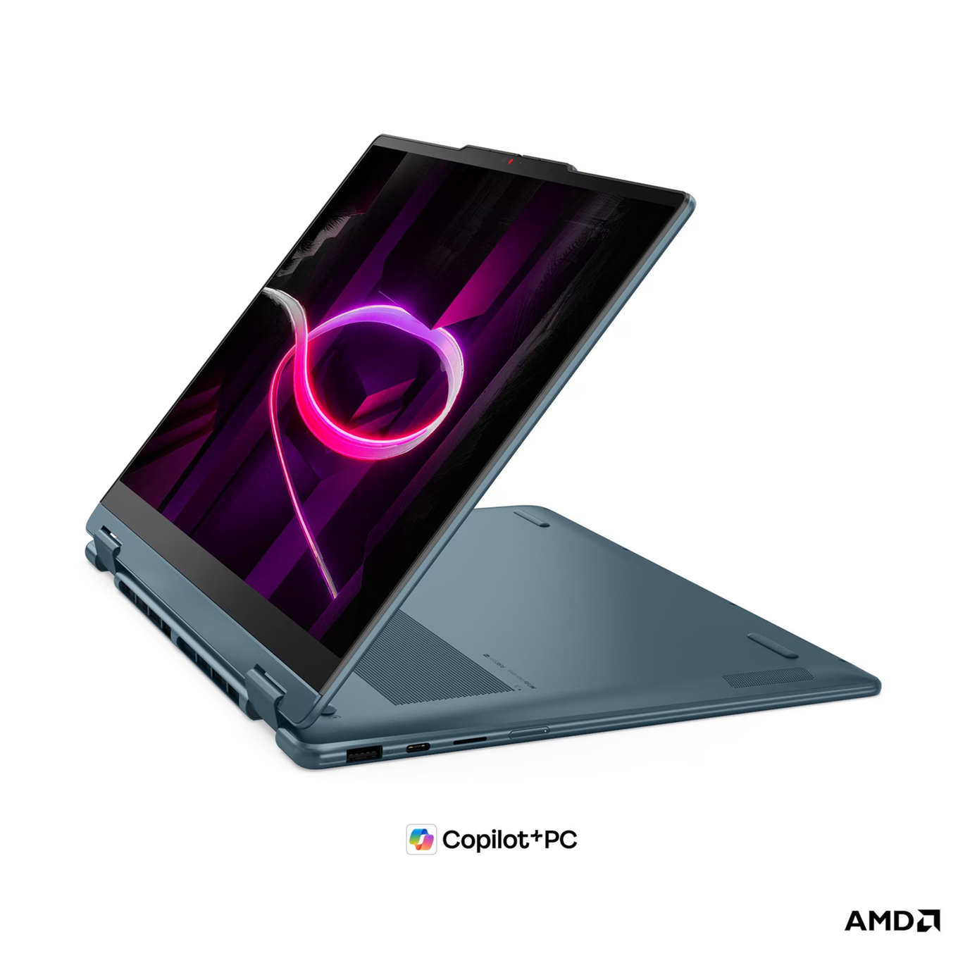 Лаптоп LENOVO Yoga 7 2-in-1 14AGP11, AMD Ryzen AI 7 445, 24GB Soldered LPDDR5X-8000, 1TB SSD M.2 2242, AMD Radeon 840M, 14" WUXGA (1920x1200) OLED, Tidal Teal - 83TD001LBM