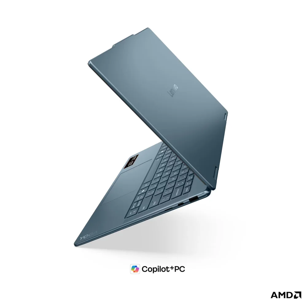 Лаптоп LENOVO Yoga 7 2-in-1 14AGP11, AMD Ryzen AI 7 445, 24GB Soldered LPDDR5X-8000, 1TB SSD M.2 2242, AMD Radeon 840M, 14" WUXGA (1920x1200) OLED, Tidal Teal - 83TD001LBM