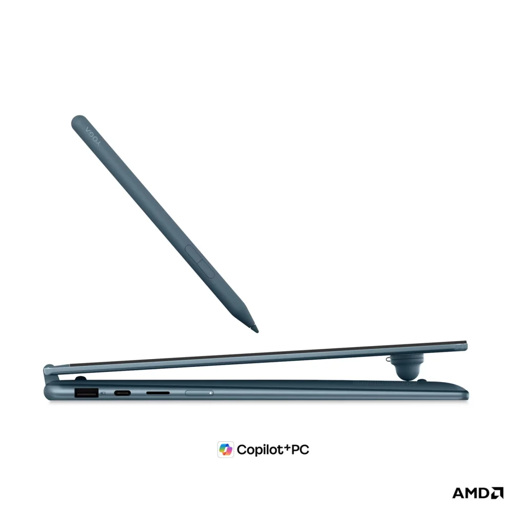 Лаптоп LENOVO Yoga 7 2-in-1 14AGP11, AMD Ryzen AI 7 445, 24GB Soldered LPDDR5X-8000, 1TB SSD M.2 2242, AMD Radeon 840M, 14" WUXGA (1920x1200) OLED, Tidal Teal - 83TD001LBM