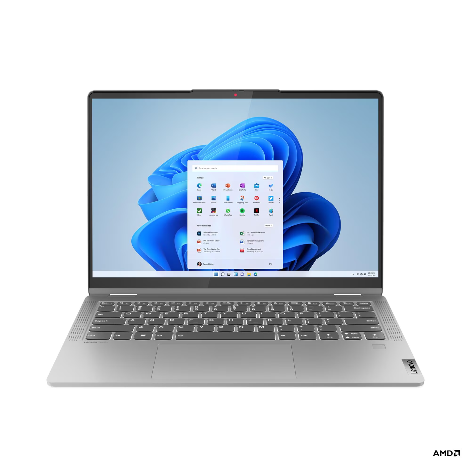 Лаптоп Lenovo IdeaPad Flex 5 14ABR8, AMD Ryzen 5 7530U, 16GB Soldered LPDDR4X-4266, 1TB SSD M.2 2242, AMD Radeon Graphics, 14" WUXGA (1920x1200) IPS, 60Hz, Glass, Touch, Arctic Grey - 82XX004LBM