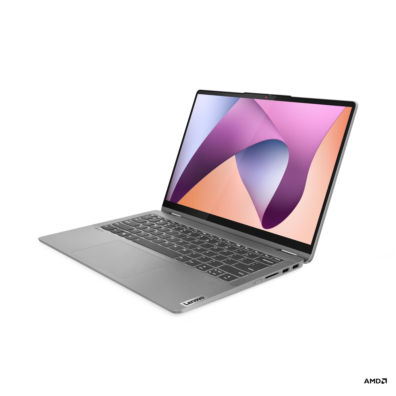 Лаптоп Lenovo IdeaPad Flex 5 14ABR8, AMD Ryzen 5 7530U, 16GB Soldered LPDDR4X-4266, 1TB SSD M.2 2242, AMD Radeon Graphics, 14" WUXGA (1920x1200) IPS, 60Hz, Glass, Touch, Arctic Grey - 82XX004LBM