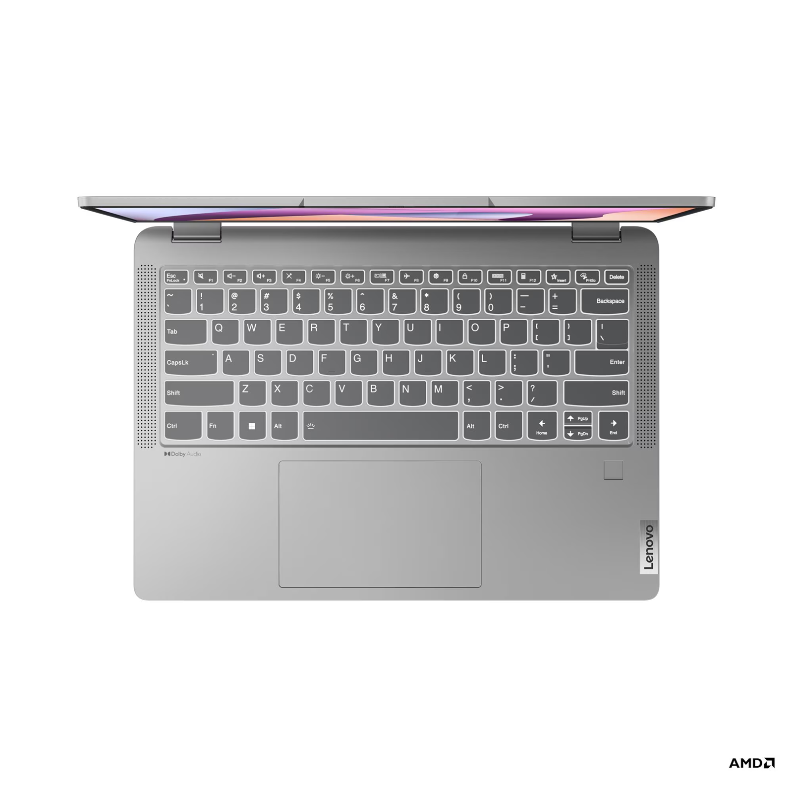 Лаптоп Lenovo IdeaPad Flex 5 14ABR8, AMD Ryzen 5 7530U, 16GB Soldered LPDDR4X-4266, 1TB SSD M.2 2242, AMD Radeon Graphics, 14" WUXGA (1920x1200) IPS, 60Hz, Glass, Touch, Arctic Grey - 82XX004LBM