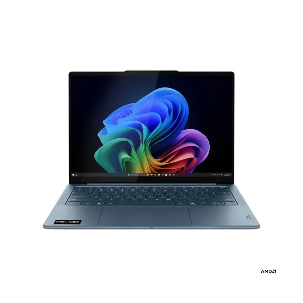 Лаптоп Lenovo Yoga Slim 7 14AKP10, AMD Ryzen AI 7 350, 32GB Soldered LPDDR5X-7500, 1TB SSD M.2 2242, AMD Radeon 860M Graphics, 14" WUXGA (1920x1200) OLED 600nits, Tidal Teal - 83JY0043BM