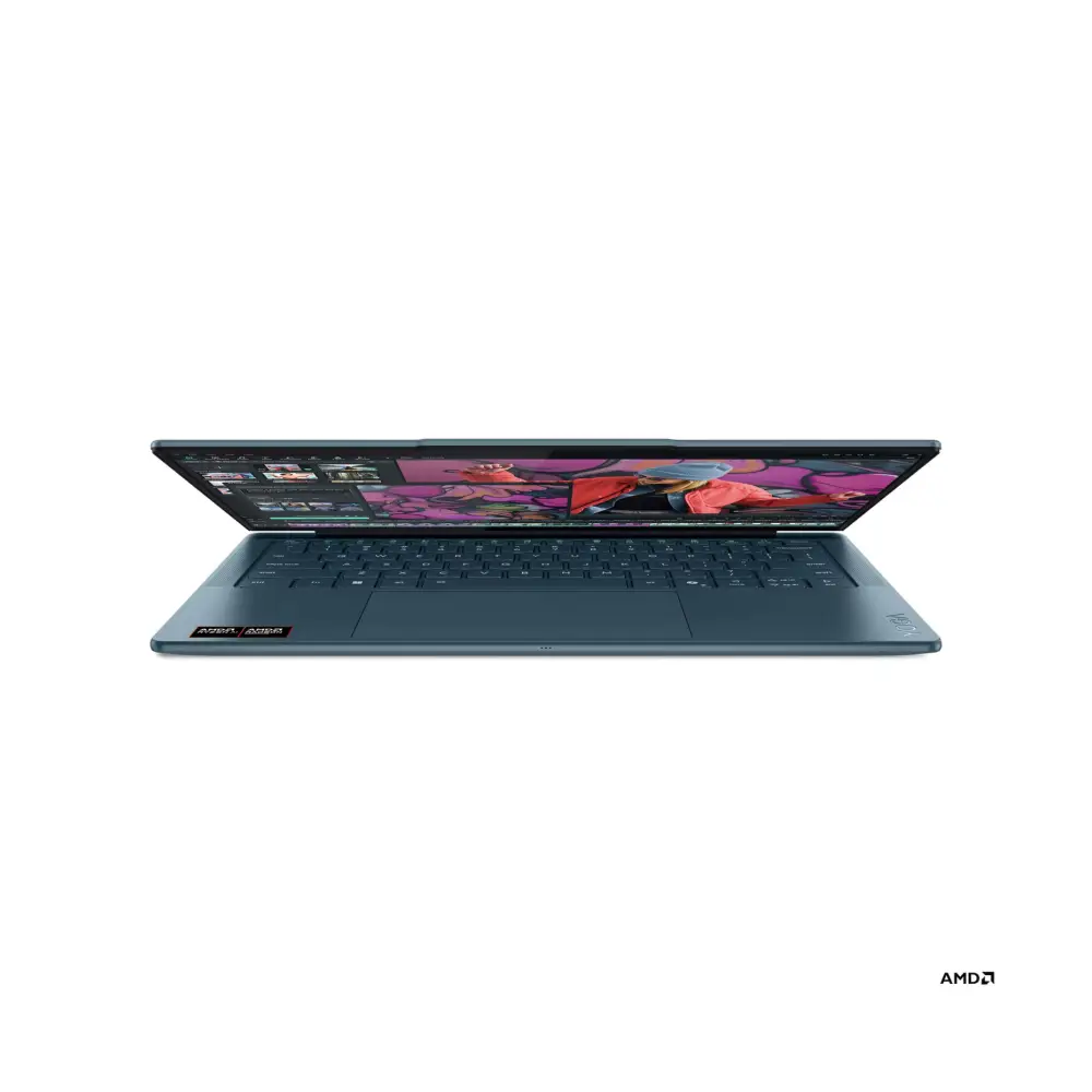 Лаптоп Lenovo Yoga Slim 7 14AKP10, AMD Ryzen AI 7 350, 32GB Soldered LPDDR5X-7500, 1TB SSD M.2 2242, AMD Radeon 860M Graphics, 14" WUXGA (1920x1200) OLED 600nits, Tidal Teal - 83JY0043BM