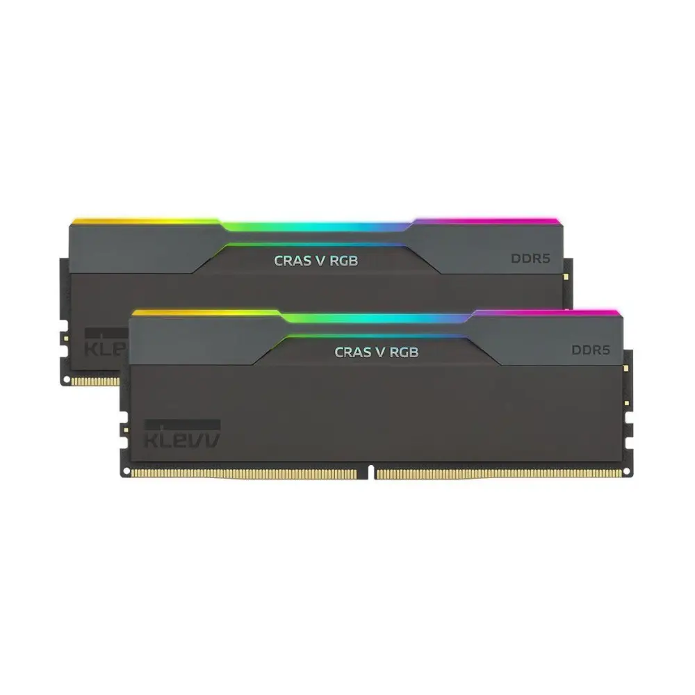 Памет KLEVV RAM CRAS V RGB Obsidian Black 32GB (2x16GB) DDR5 6400MHz UDIMM CL30 EXPO/XMP - KD5AGUA80-64B300G