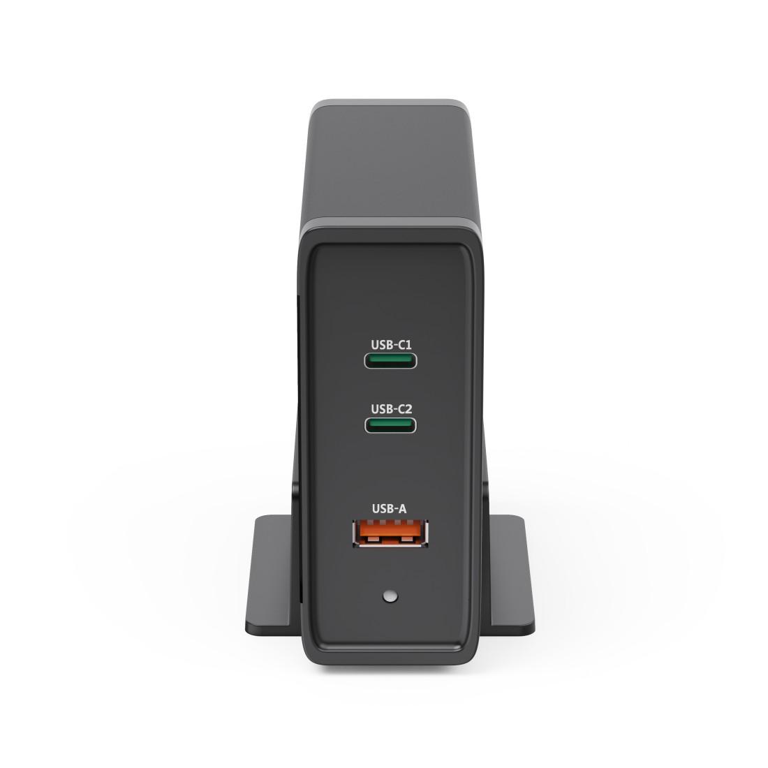 HAMA Зарядна станция 140W, USB-C, 3 порта, GaN, Power Delivery (PD)