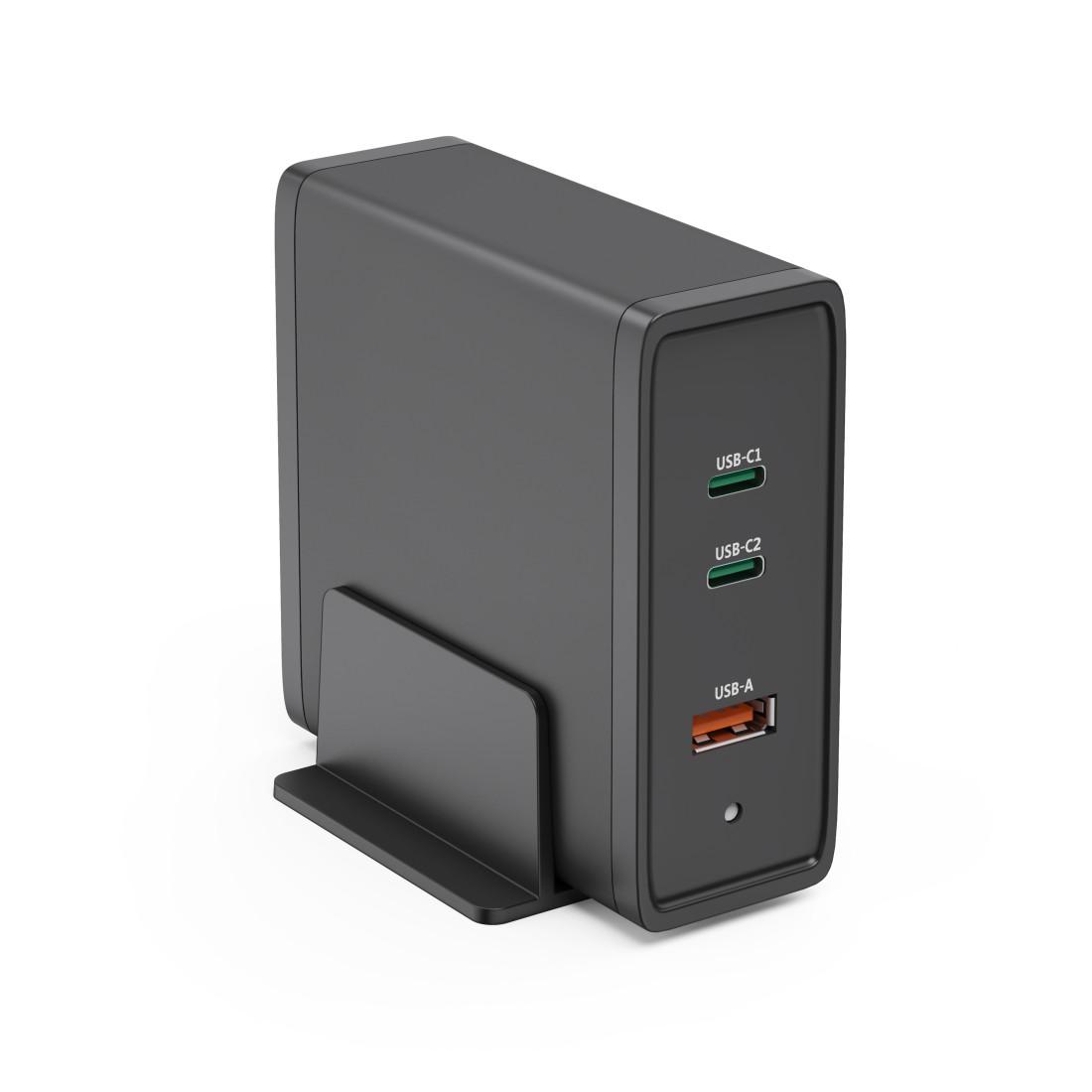 HAMA Зарядна станция 140W, USB-C, 3 порта, GaN, Power Delivery (PD)