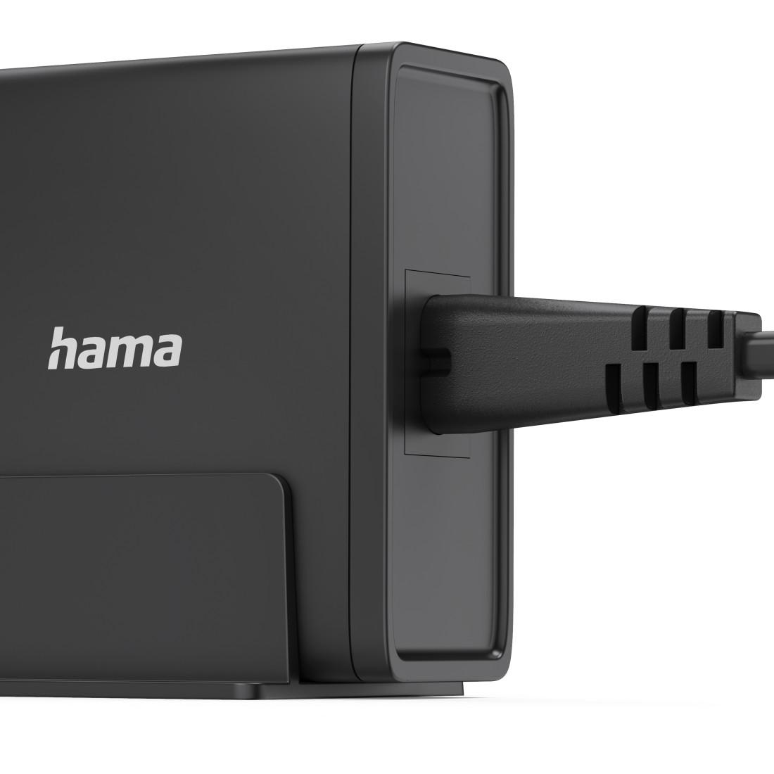 HAMA Зарядна станция 140W, USB-C, 3 порта, GaN, Power Delivery (PD)