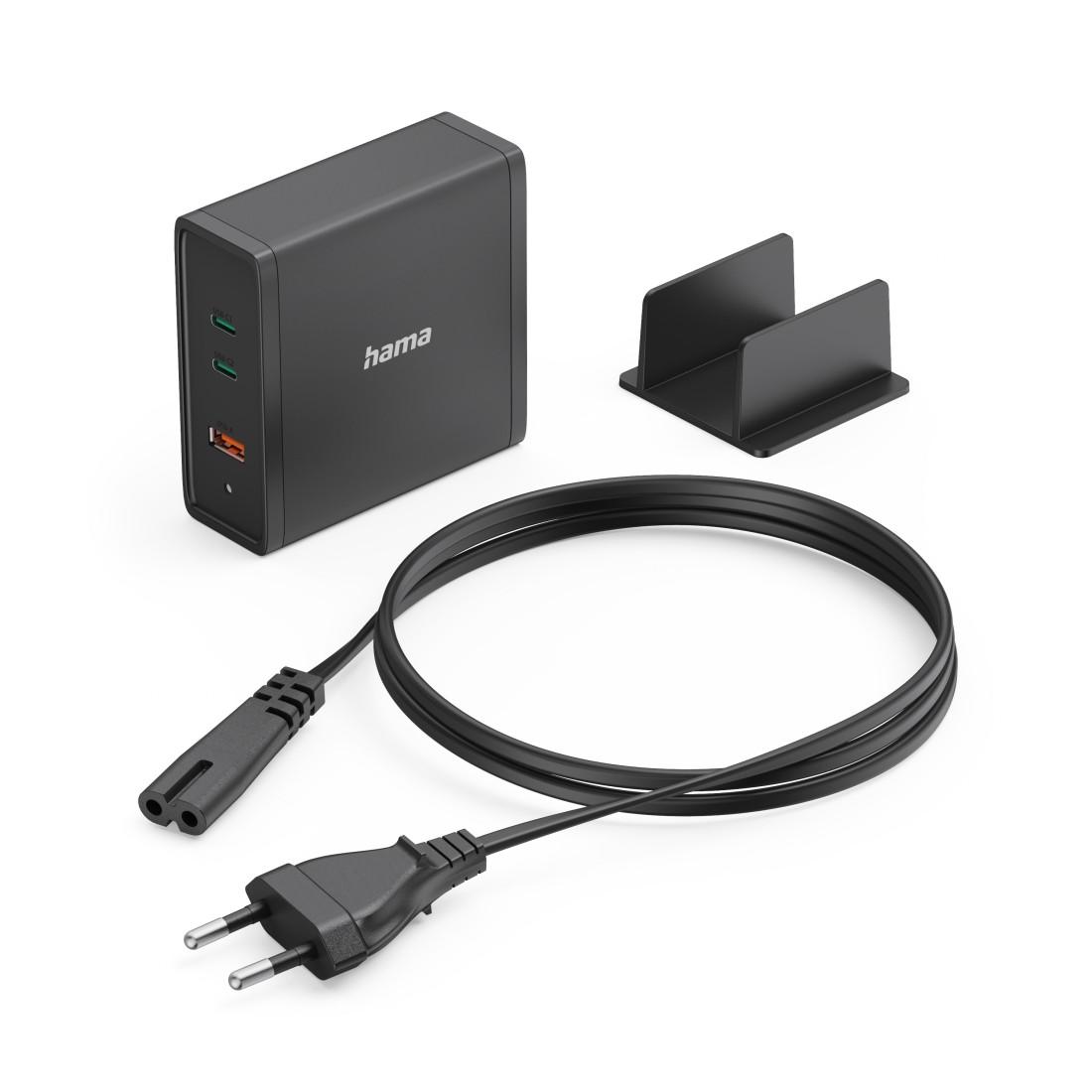 HAMA Зарядна станция 140W, USB-C, 3 порта, GaN, Power Delivery (PD)