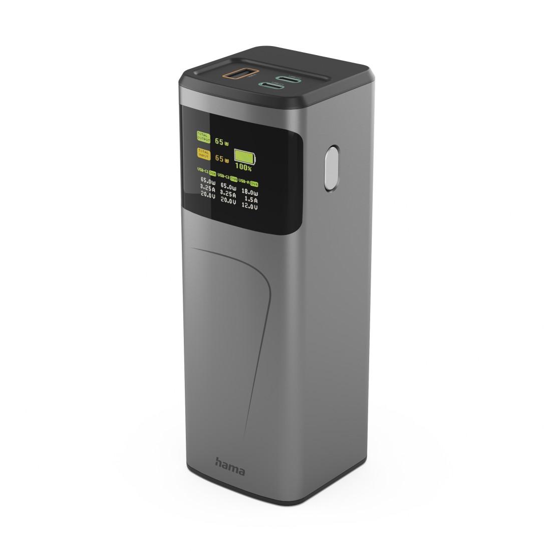HAMA Външна батерия “High Power”, 65 W, 20000 mAh, 2x USB-C, USB-A, Fast Charging