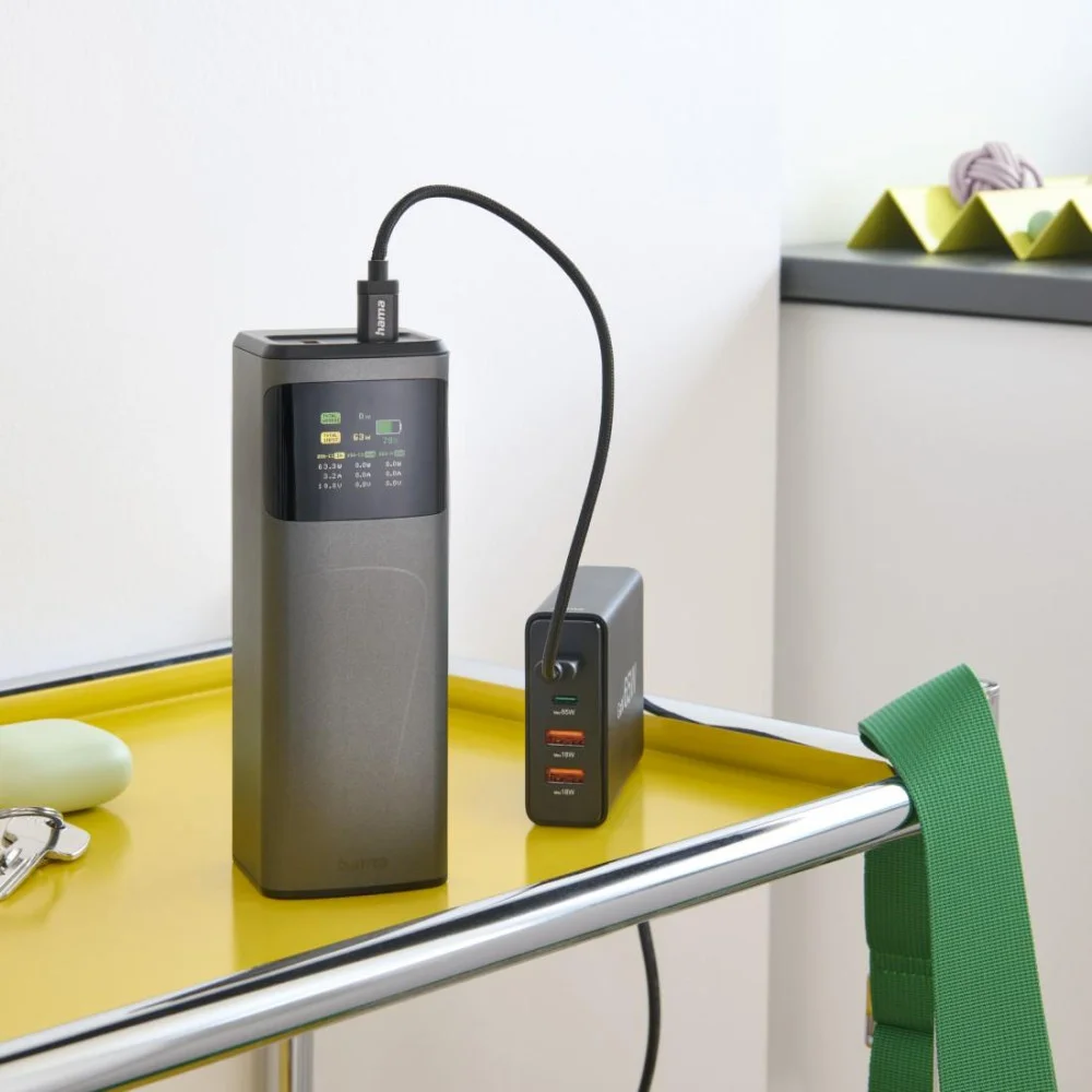 HAMA Външна батерия “High Power”, 150 W, 24000 mAh, 2x USB-C, USB-A, бързо зареждане