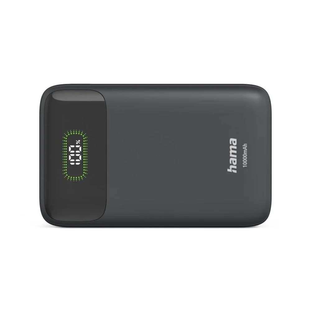 HAMA Външна батерия "PD10-W20", 10000 mAh, 3 изхода: 2 x USB-C, USB-A, Бързо зареждане