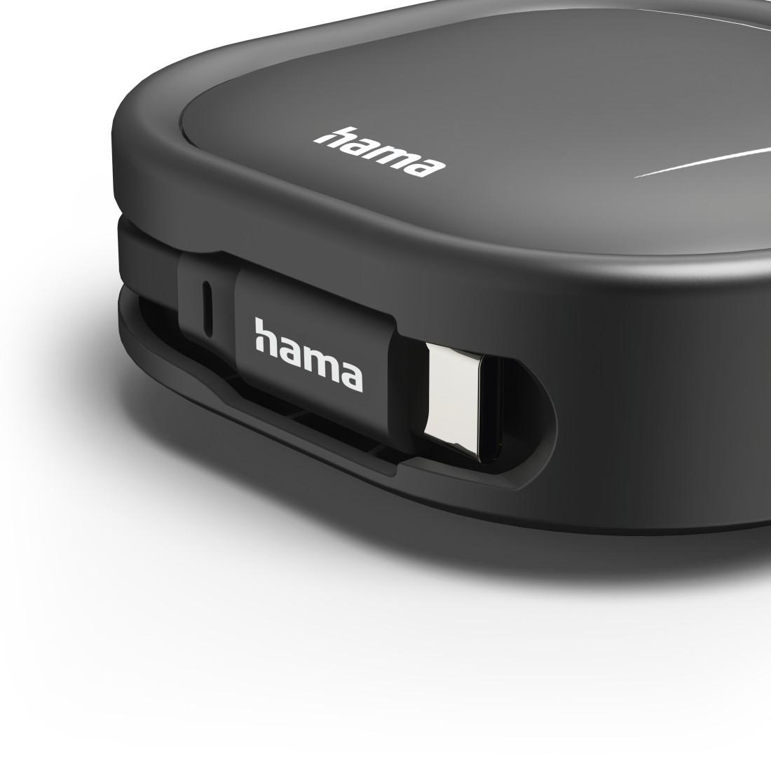 HAMA Прибиращ се кабел за зареждане, USB-C - USB-C, 60 W, 1 м