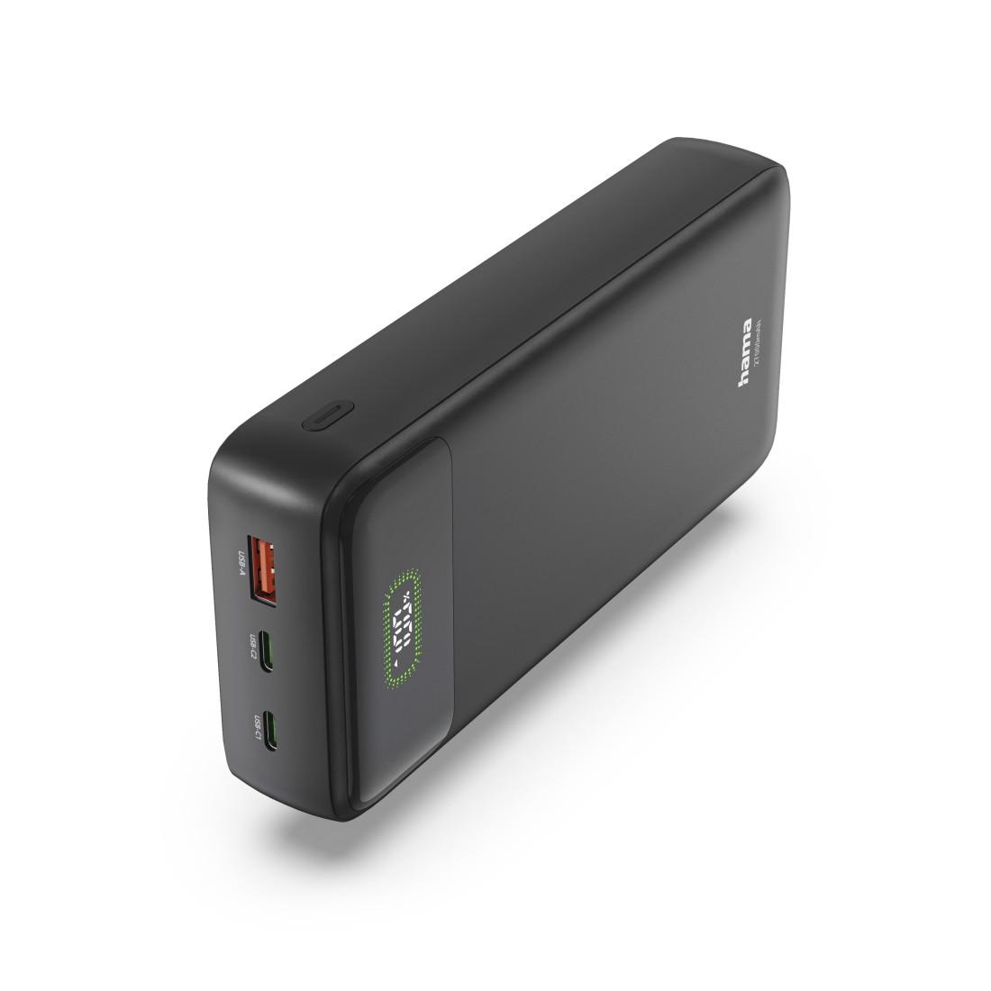 HAMA Външна батерия "PD27-W65", 27000 mAh, Изходи: 2xUSB-C, USB-A, Бързо зареждане