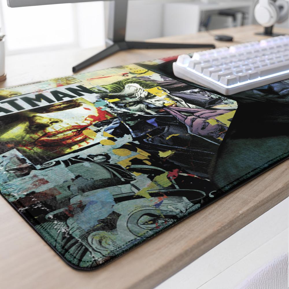Геймърски пад DC Batman: Torn Collage - Batman and Villains, XL