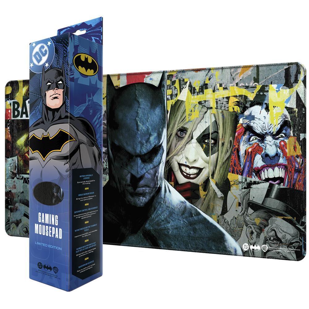 Геймърски пад DC Batman: Torn Collage - Batman and Villains, XL