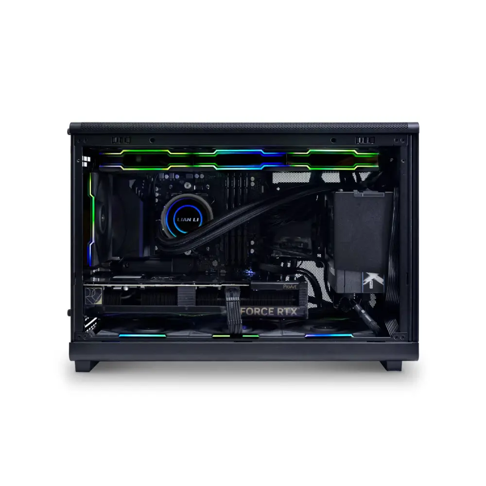 Кутия Lian Li DAN A3-mATX Wood Edition Black, Tempered Glass, Micro Tower