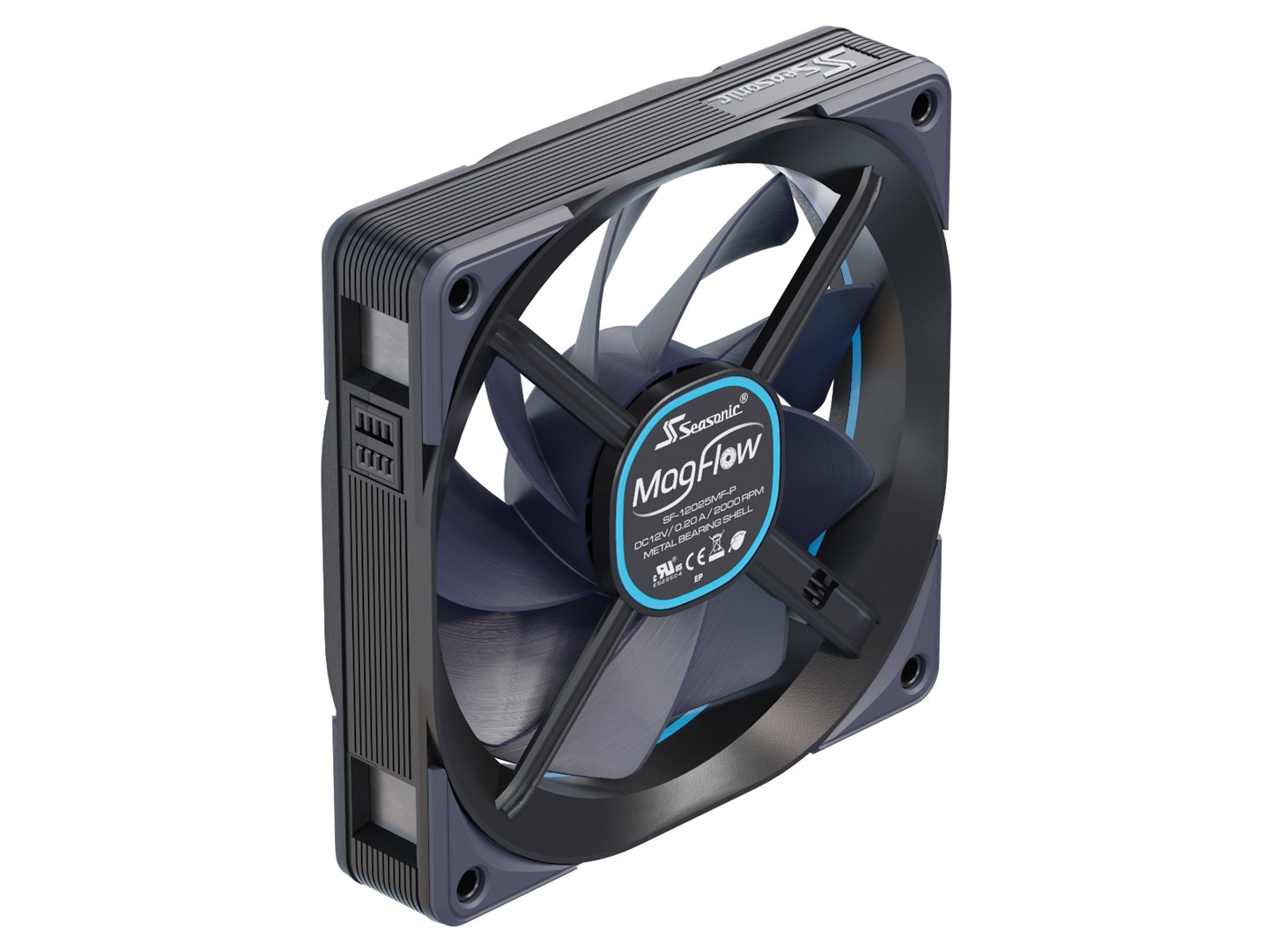 Вентиалтори Seasonic MagFlow 3-Fan Kit Computer case 12 cm Black 3 pc(s) - SF-12025MF-P