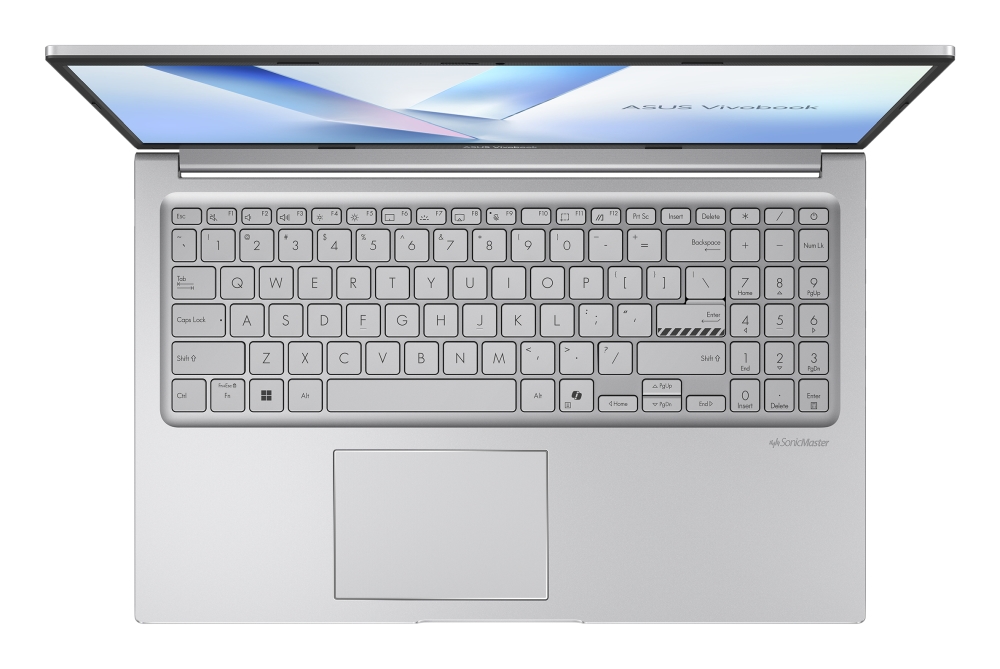 Лаптоп Asus Vivobook X1504MA-BQ772NA,Intel 5 315 1.5 GHz (6MB Cache, up to 4.4 GHz, 6 cores, 6 Threads), 15.6" FHD, (1920x1080), 16GB DDR5, SSD 512 GB, No OS, Cool Silver, US, no adapter - 90NB17I2-M01HP0