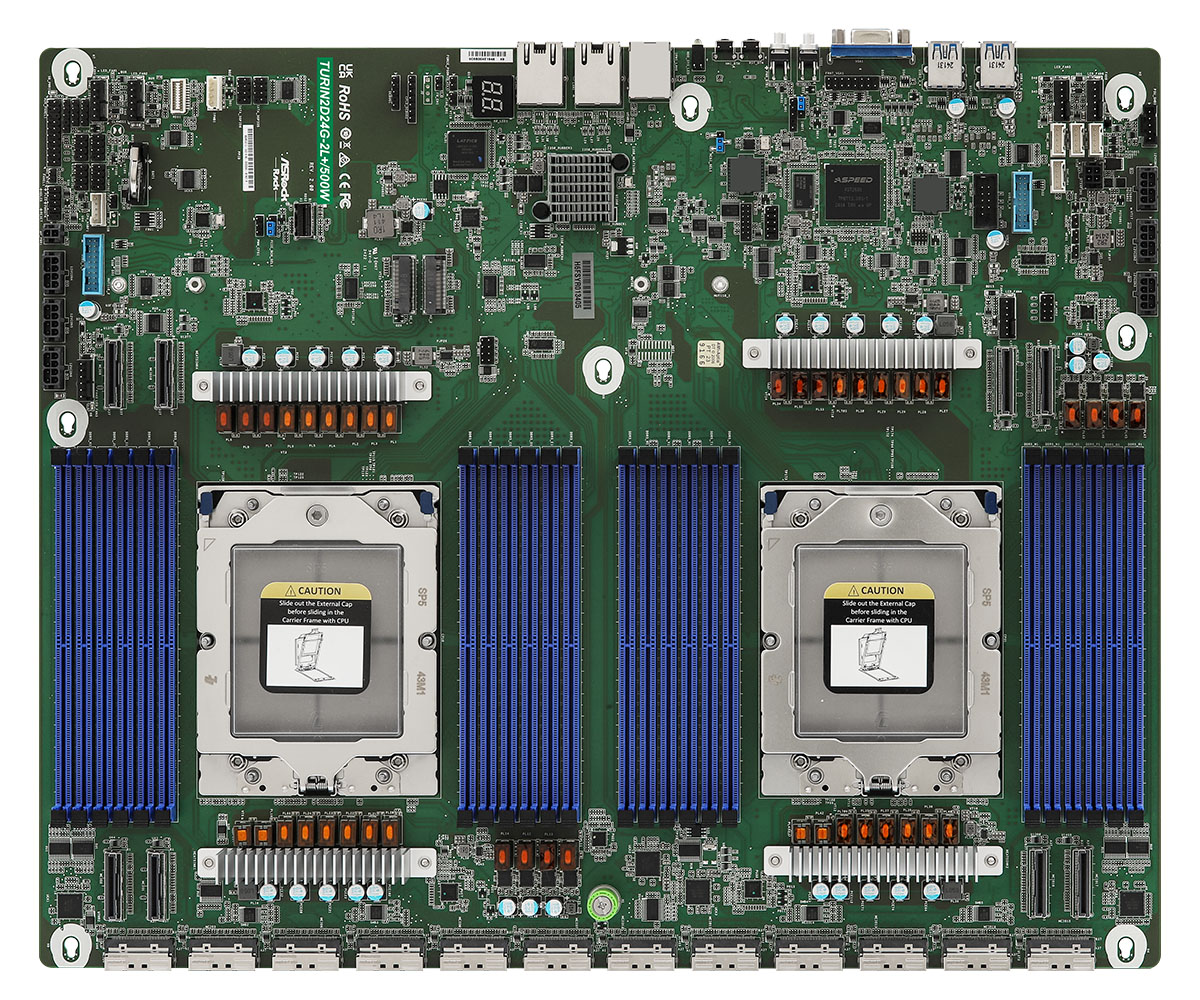Дънна палтка ASRock Mainboard TURIN2D24G-2L+/500W Proprietary Dual Sockel SP5 Single