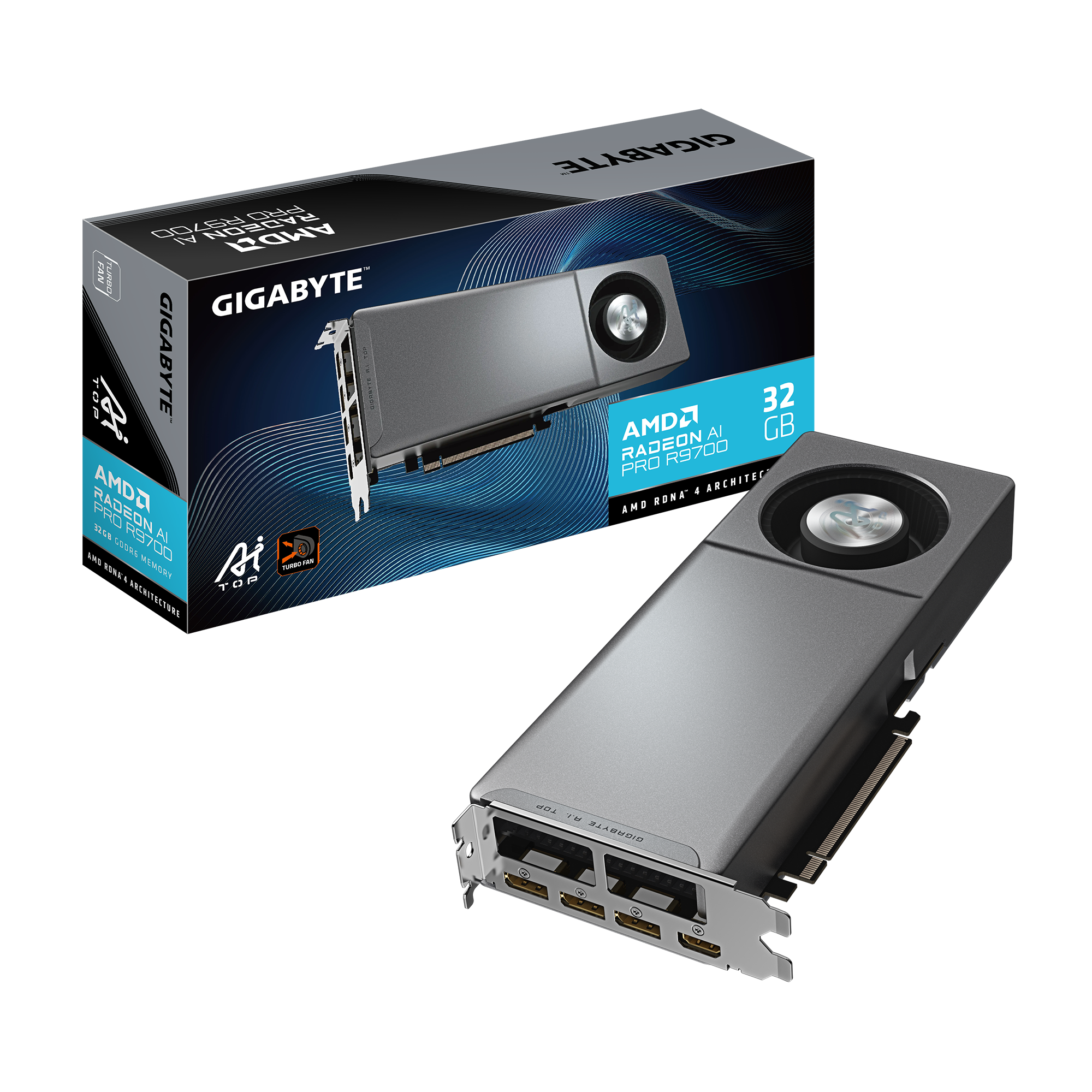 Видео карта Gigabyte Radeon Turbo AI PRO R9700 32GB GDDR6