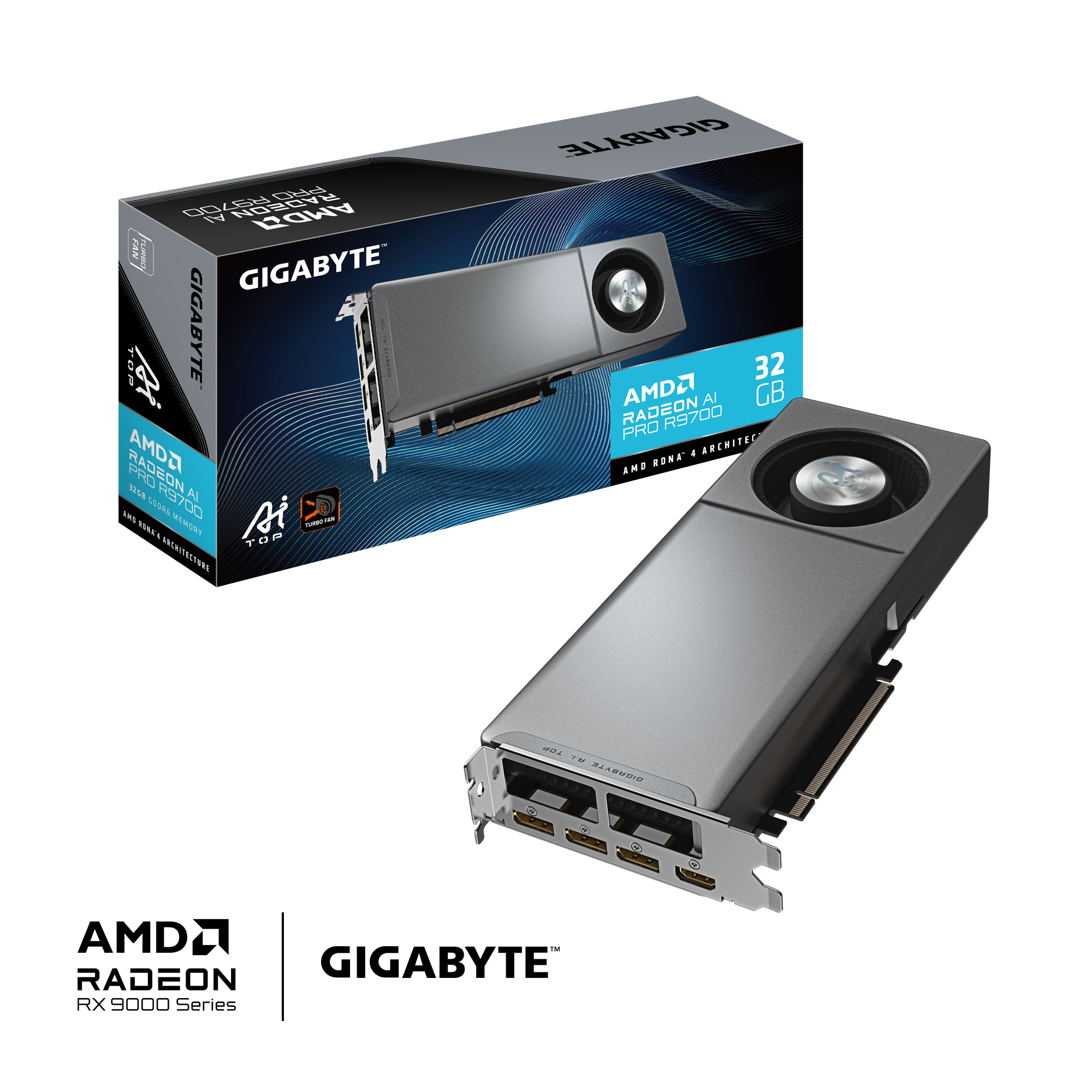 Видео карта Gigabyte Radeon Turbo AI PRO R9700 32GB GDDR6