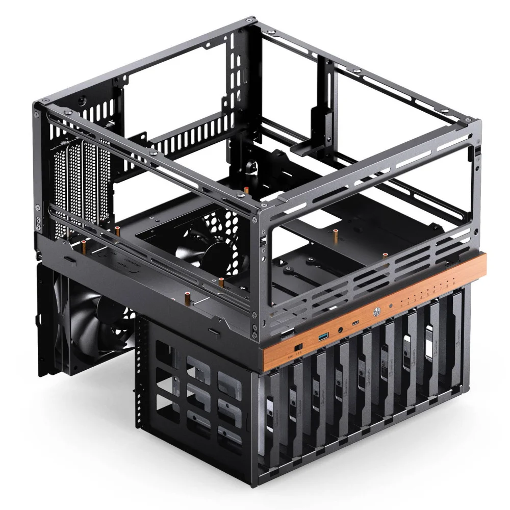 Scatola Jonsbo N6 NAS Micro-ATX - Black
