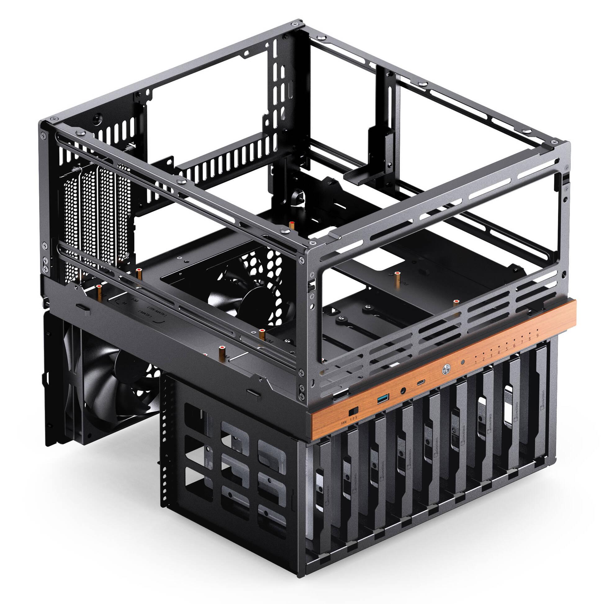 Scatola Jonsbo N6 NAS Micro-ATX - Black