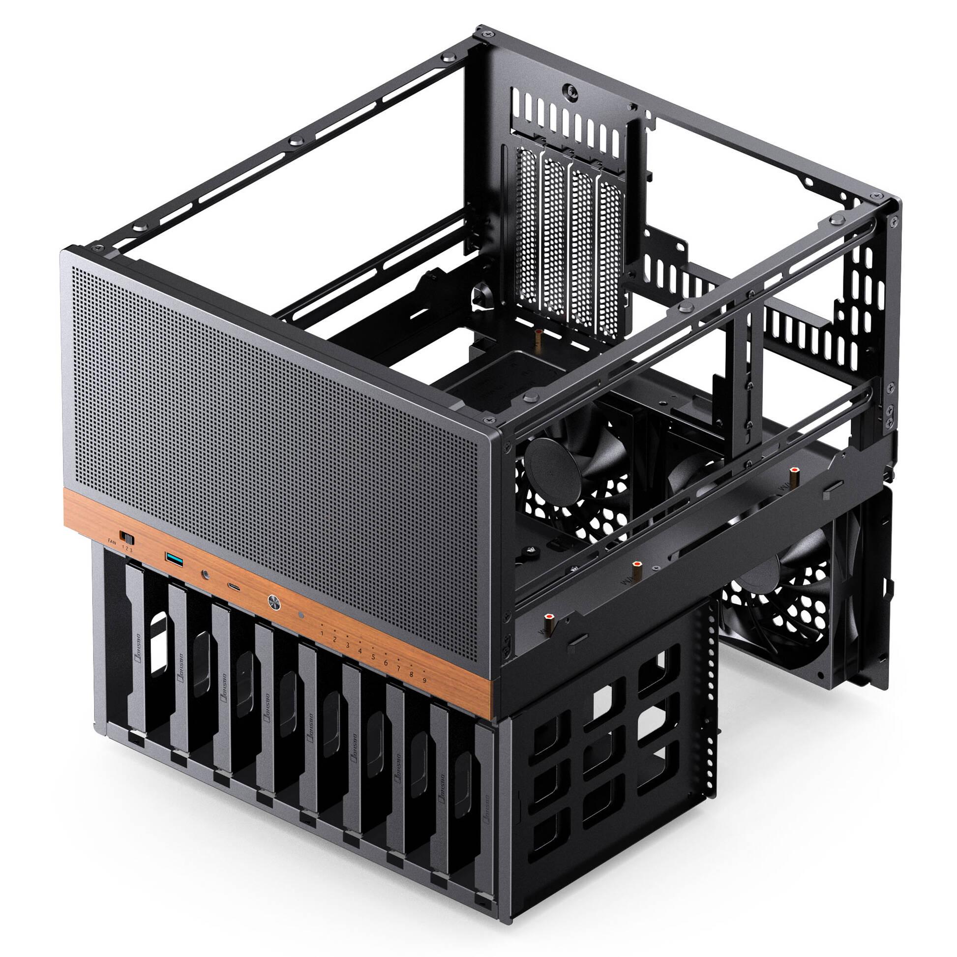Scatola Jonsbo N6 NAS Micro-ATX - Black