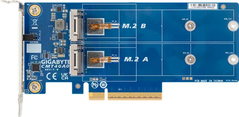 Аксесоар Gigabyte CMT40A0 PCIe Gen5 x8, 2 x M.2 M-key слота - CMT40A0 C00N10A