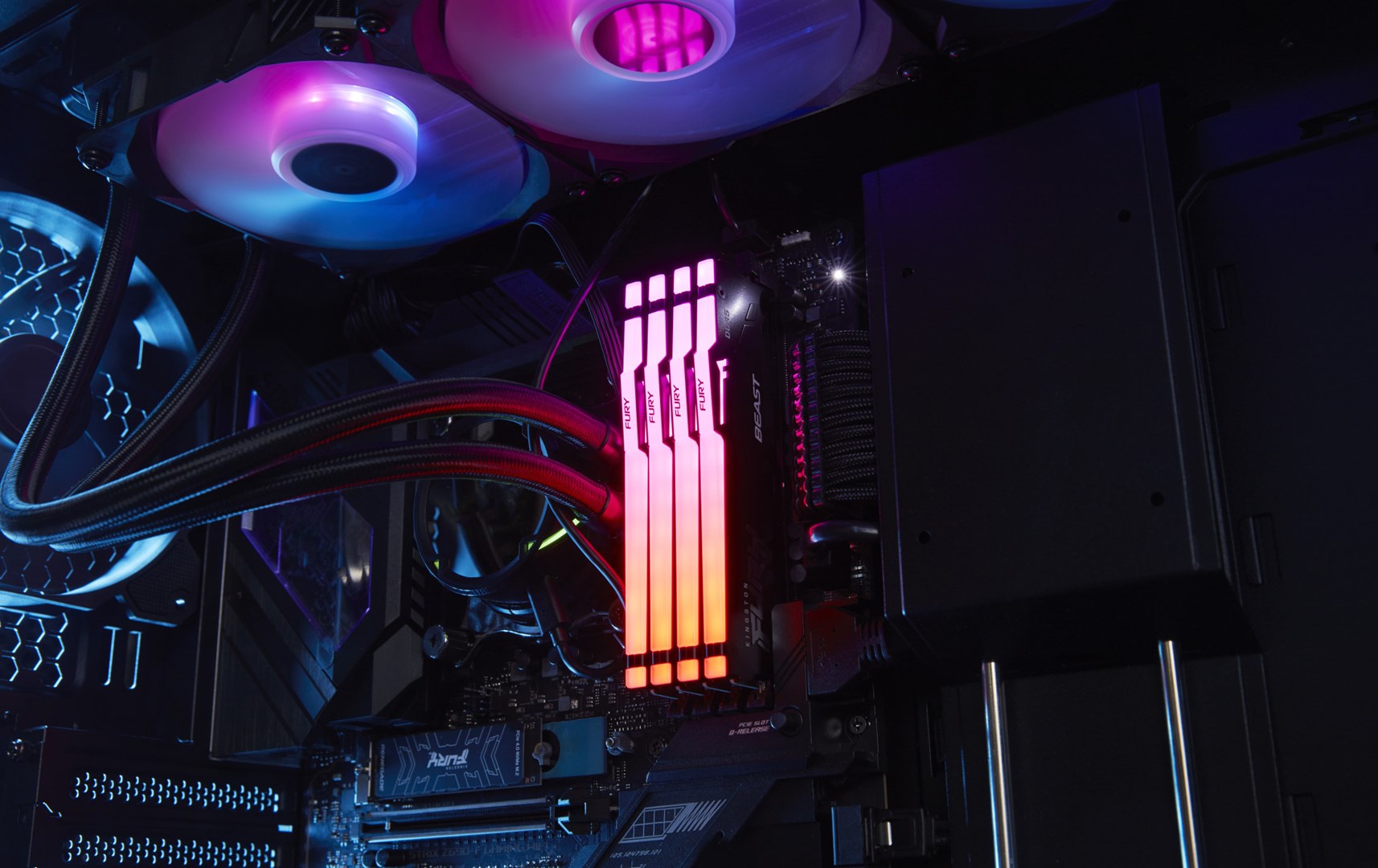 Памет Kingston FURY Beast RGB 32GB (2x16GB) DDR5 6000MHz CL30 EXPO/XMP - KF560C30BBEAK2-32
