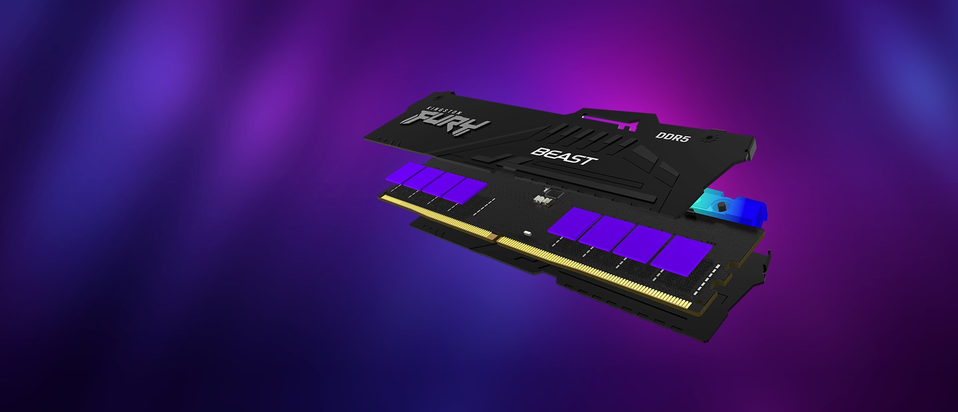 Памет Kingston FURY Beast RGB 32GB (2x16GB) DDR5 6000MHz CL30 EXPO/XMP - KF560C30BBEAK2-32
