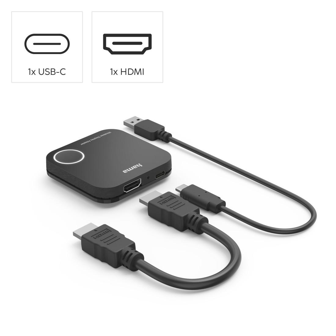 HAMA Безпровідний HDMI адаптер для дисплея, Full HD 1080p, вкл. кабель