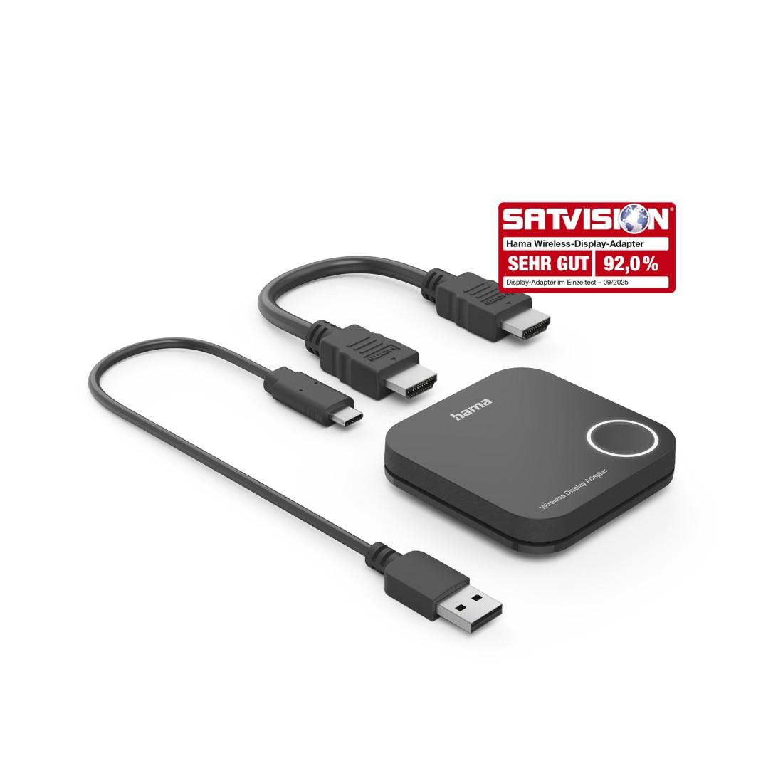 HAMA Безпровідний HDMI адаптер для дисплея, Full HD 1080p, вкл. кабель