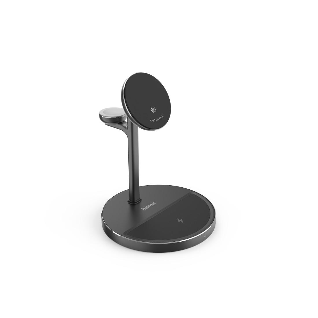 HAMA Drahtlose Ladestation 3 in 1, Qi2, 15 W, induktives Schnellladen