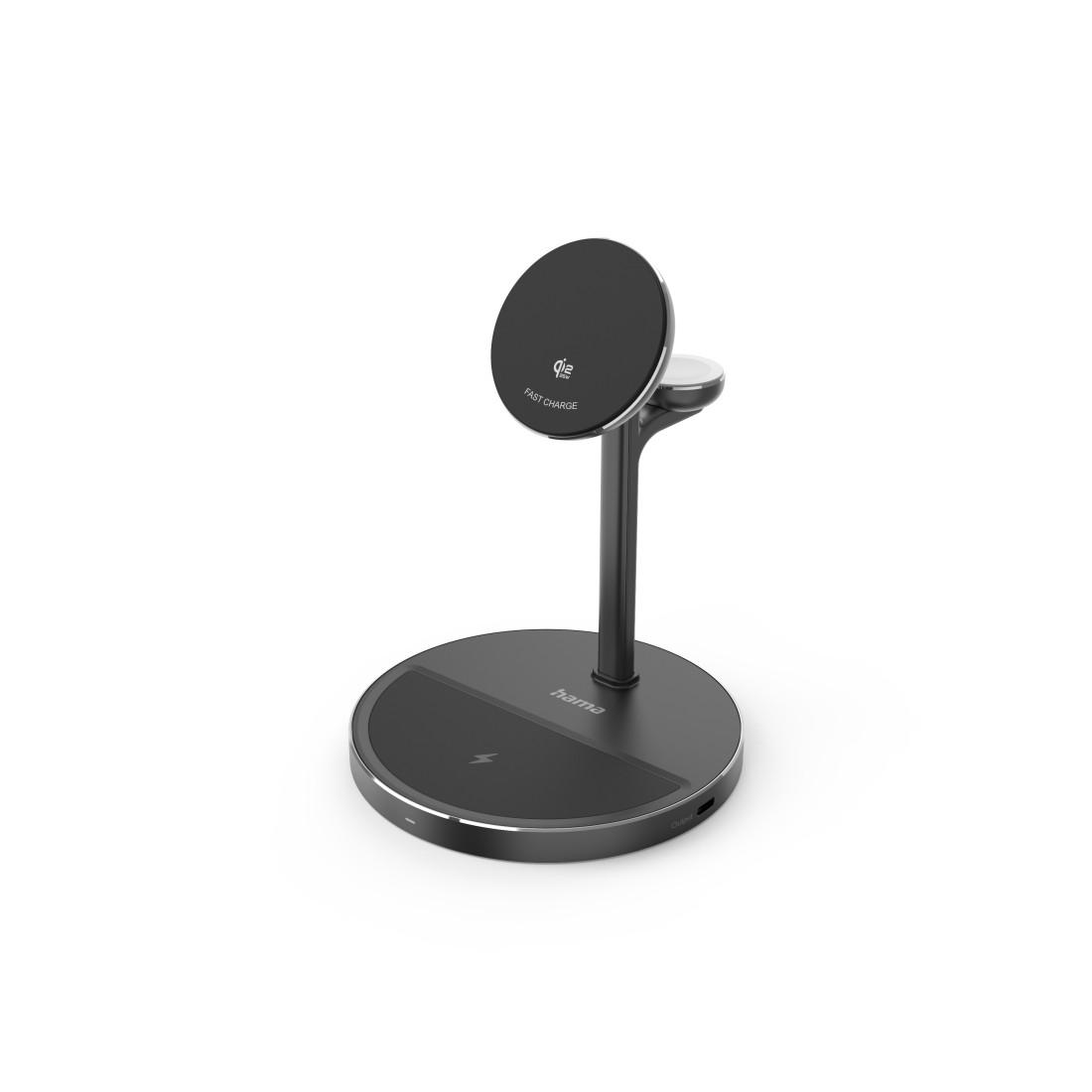 HAMA Drahtlose Ladestation 3 in 1, Qi2, 15 W, induktives Schnellladen