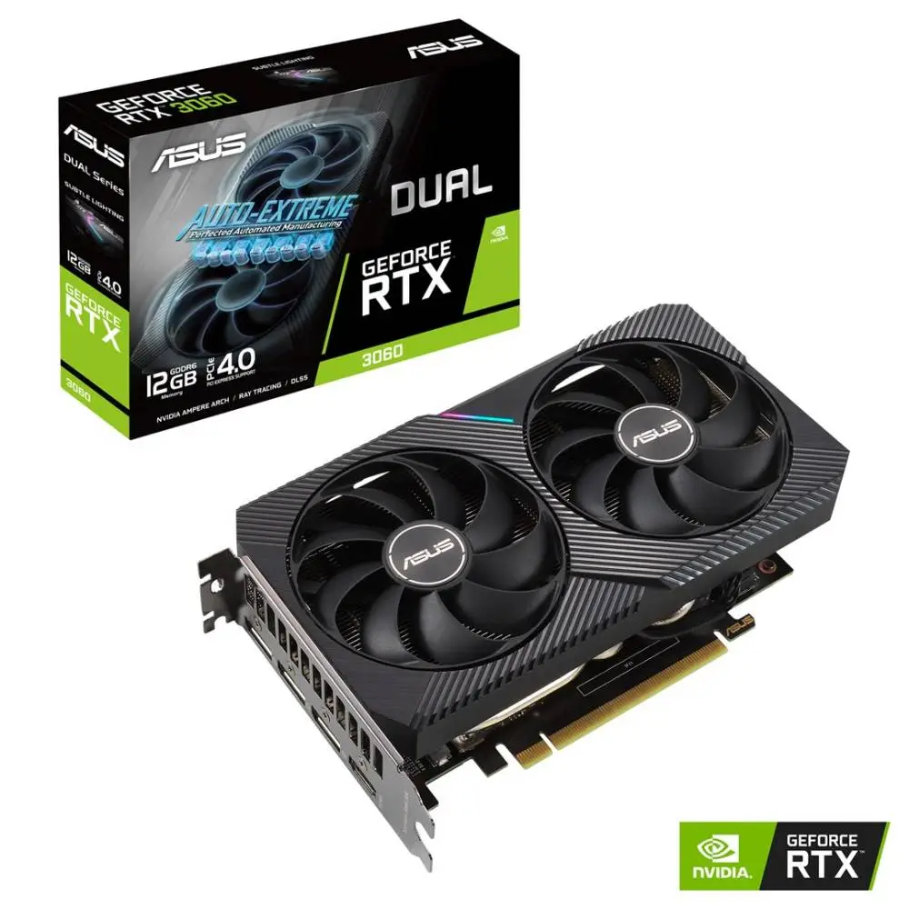 Видео карта ASUS Dual RTX 3060 V2 12GB GDDR6 192 bit - 90YV0GB3-M0NA10