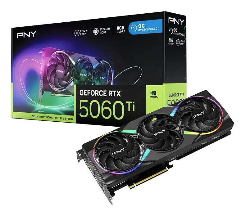 Видео карта PNY EPIC-X RGB OC RTX 5060 Ti 8GB GDDR7 128 bit - VCG5060T16TFXXPB1-O