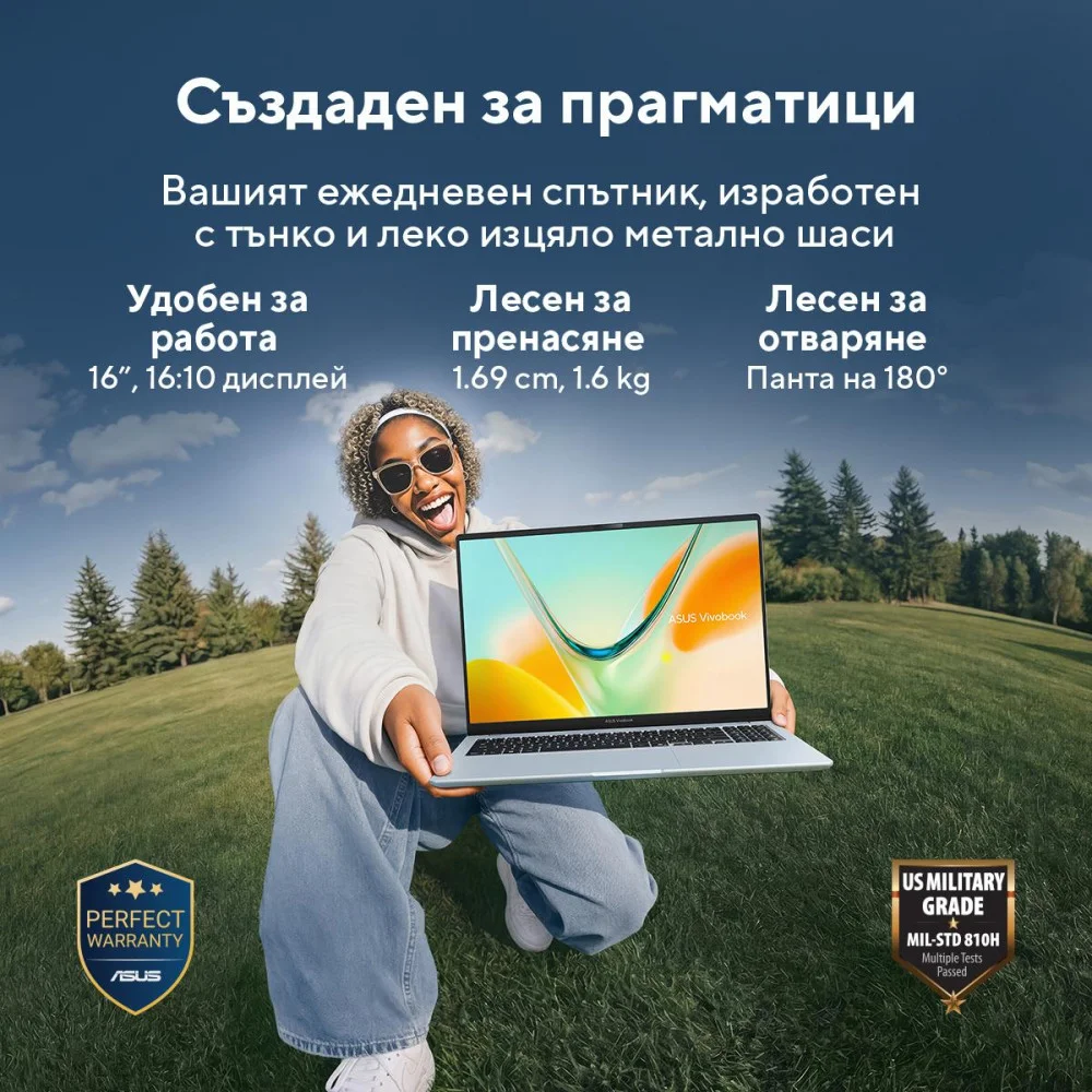 Portatile ASUS Vivobook S16 S5608QA-MB234W - 16.0" IPS Full HD+, Qualcomm Snapdragon X X1-26-101, 16GB LPDDR5X, 256GB SSD - Win11 Home