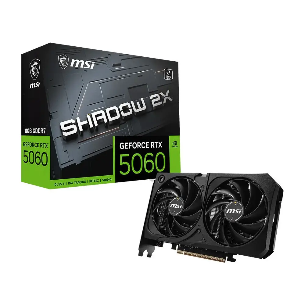 Видео карта MSI GeForce RTX 5060 SHADOW 2X MAX 8GB GDDR7 128 bit - 912-V537-098