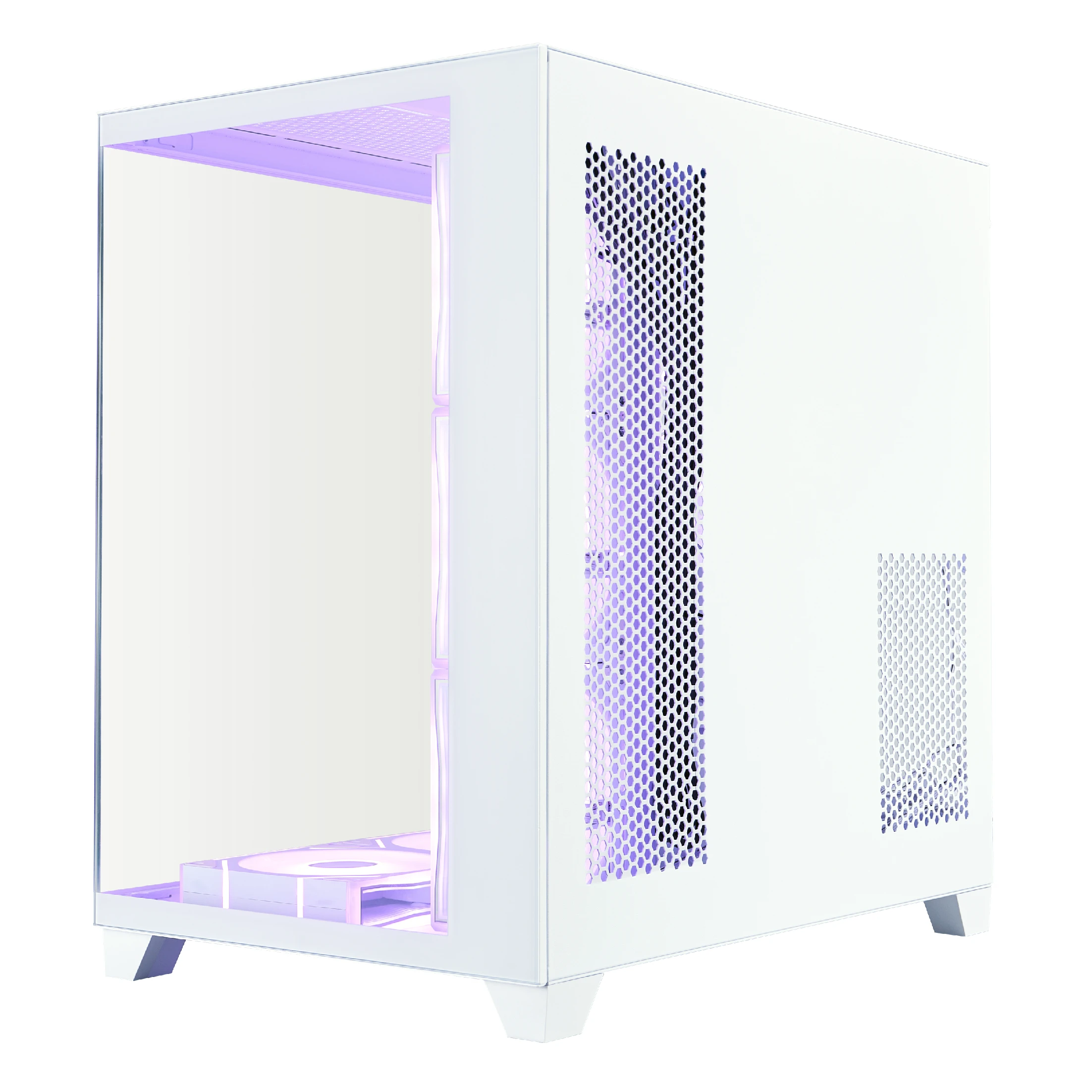 Кутия 1stPlayer MEGAVIEW MV8 White Case ATX + 7 x 120mm ARGB Fans